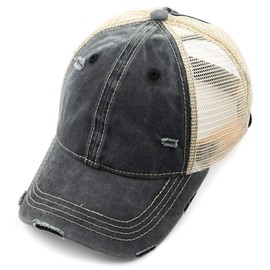 C.C Hatsandscarf Exclusives - Gorra de béisbol ajustable de algodón desgastado y lavado (BT-12) (BT-13), Negro -, 7