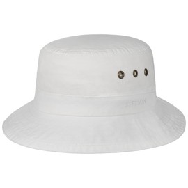Stetson Reston Leisure Hat for Men and Women (Head Height Approx. 9 cm) - Floppy Hat Made of Organic Cotton Packable - Cotton Hat with 40x UV Protection - Spring / Summer, White