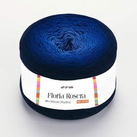 Art of Yarn Floria Rosera 100% Cotton Yarn - 250g (8.80oz), 1094 Yards - Vibrant Multicolor Rainbow Yarn for Crochet, Knitting, Amigurumi & Crafts - Ideal for Spring & Summer Projects 99325