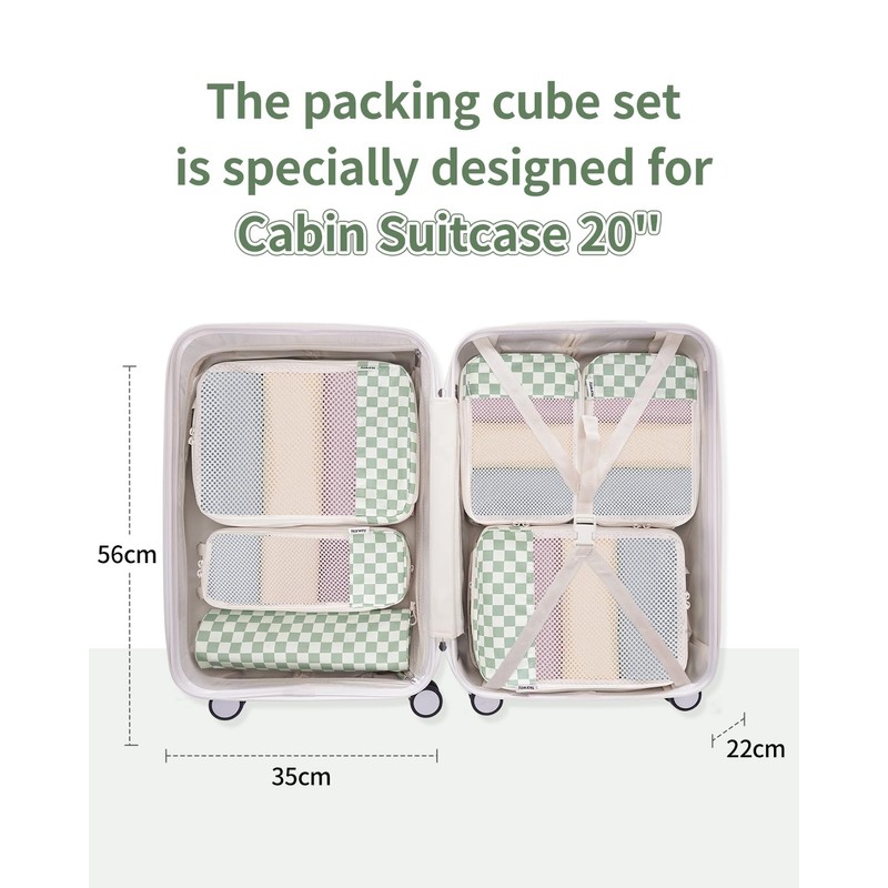 Narwey Compression Packing Cubes for Carry on Suitcase and Backpack,