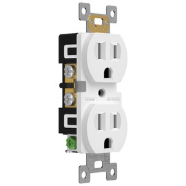 ENERLITES Duplex Receptacle Outlet, Tamper-Resistant Electrical Wall Outlets, Residential Grade, 3-Wire, Self-Grounding, 2-Pole,15A 125V, UL Listed, 61581-TR-W-20PCS, White (20 Pack)