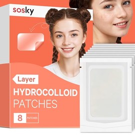 Sosky Large Pimple Patches XL Hydrocolloid Acne Patches for Face & Body Cystic Pimple & Zit Patch for Nose Chin Back, Bacne & Breakouts Vegan Cruelty-Free（8 Count