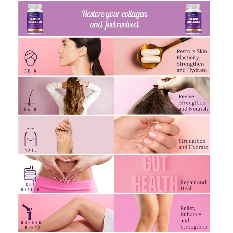 High Strength Marine Collagen Tablets - Skin, Hair, Nails &