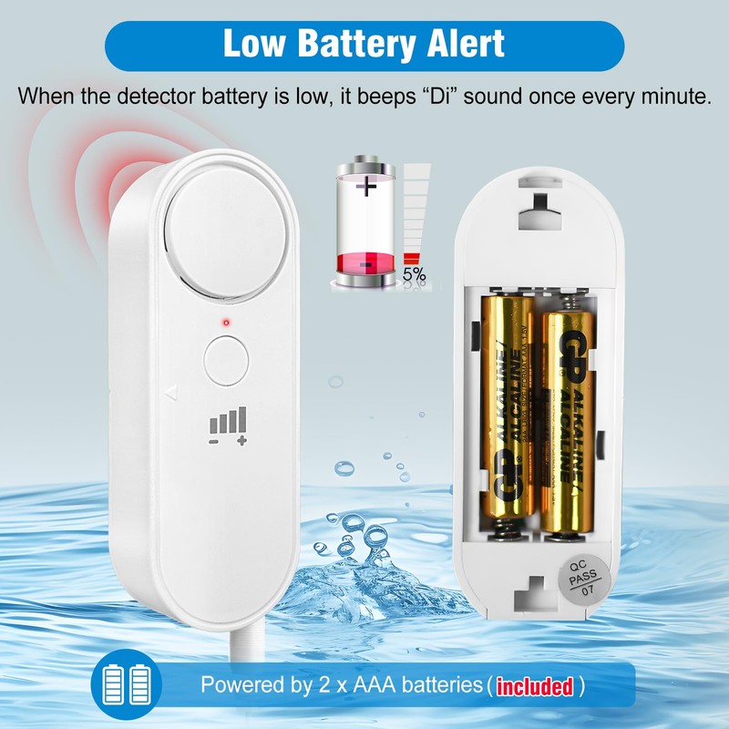 Daytech 2 Pack Water Leak Detectors for Home 100db Water