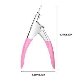 1 Piece False Nail Clippers Manicure Tool Nails Clipper Kit Nail Catcher Trimmer Stainless Steel for Nail Studio and Home Use Pink