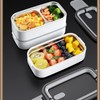 Bento Box 304 Stainless Steel Microwaveable with Chopsticks and Spoon