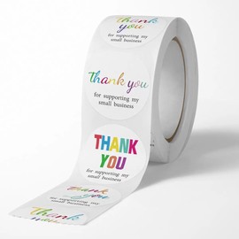 Thank You Stickers 500PCS Labels for Small Business 8 Watercolor Designs,Thank You for Your Order Sealing Stickers Decoration,Thank You for Your Purchase Sticker Label (Rainbow)