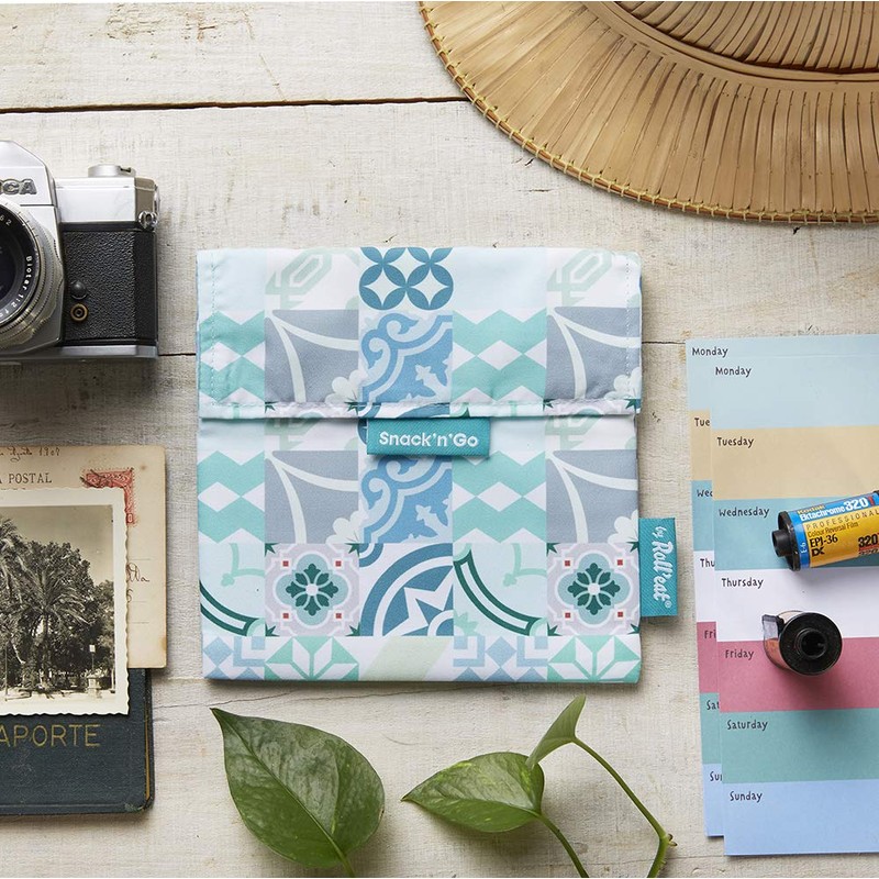 Roll'eat ®- Snack'n'Go Patchwork | Wiederverwendbarer und Ökologischer Snackhalter ohne