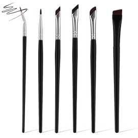 6pcs Brocha de Maquillaje, Precisión Brocha para Cejas Fino Brocha para Delineador de Ojos Pincel Ultraplano y Delgado para Maquillaje de Herramientas Cosméticas de Belleza
