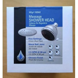 Premiere Massage Shower Head, 5 Settings, 2.5 GPM@80psi, Chrome Finish