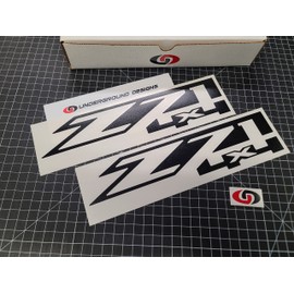 Z71 4X4 Decals (2-Pack) Bedside Fender Stickers Fits 2014-2022 Silverado Sierra 1500 2500 3500 HD Select Color: (Matte Black)