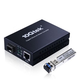 ipolex Gigabit Single Mode LC Fiber to Ethernet Media Converter with a SFP-LX Module, 1.25G Fiber to Copper RJ45 Media Converter, 1000Base-LX to 10/100/1000Base-TX (1310-nm, 20km@OS1OS2SMF). 1-Pack.