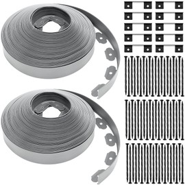 Sasylvia 2'' x 200' Landscape Edging Kit Edging Border Coil Include Anchoring Spikes 10 Connectors Plastic Garden Border for Lawn Garden Grass Yard Home(Gray)