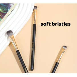 Eyeshadow Brushes, Eyeliner, Concealer, Pencil Brush, Eyebrow brush, Eye Blending Brushes with Soft Bristles, Wood Handles and Solid Ferrules - BYNDYLAN 12 Pieces Eye Makeup Brush Set