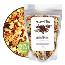 Nelson's Tea Pineapple Melon Punch - Cut & Sifted Rooibos Green Tea with Apple, Cranberry, Hibiscus, Marigod and Safflower Loose Leaf Tea (2.2 oz)