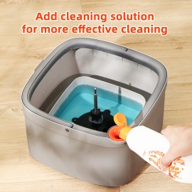 Unbranded Clean&Dirty Separation 360 Spin Mop Bucket Set Wringer Mop Clean Floor Dark Grey