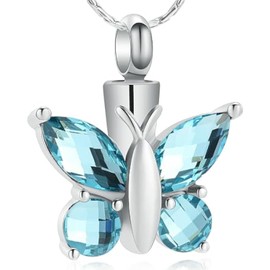 Butterfly Cremation Jewelry for Ashes Pendant - Butterfly Urn Necklace with Mini Keepsake Urn Memorial Ash Jewelry