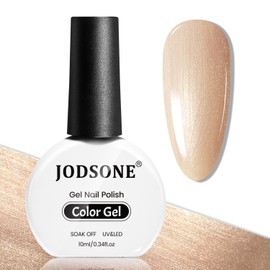 JODSONE 10ml Gel Nail Polish Glitter Drawing Champagne Gold Gel Polish All Seasons Neutral Soak Off U V Lamp Pale Gold Nail Polish Nail Art Design Manicure Salon DIY Home