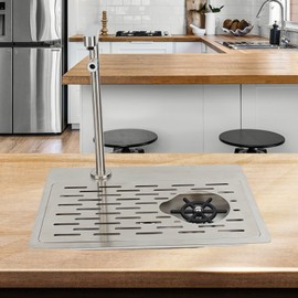 Double headed glass cleaner with faucet, stainless steel glass dishwasher for kitchen sink, bottle dishwashing cup cleaner, sink accessory for home bar faucet (KF78)