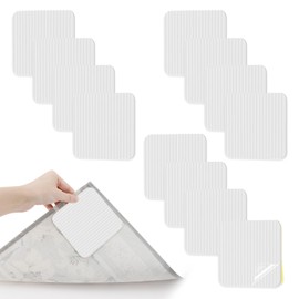 GlasFlength Carpet Non-Slip Underlay, Pack of 12 Non-Slip Mats for Carpet, Vacuum Tech, Non-Slip Carpet Underlay, Non-Slip Carpet Stopper, Anti-Curling Carpet Gripper, Non-Slip Mat Pads (White)