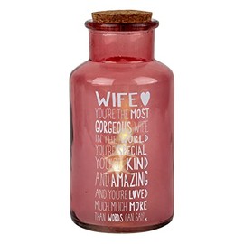 Message of Love Light Up Jar Wife | Birthday Unisex | Home Décor | 2 x AA