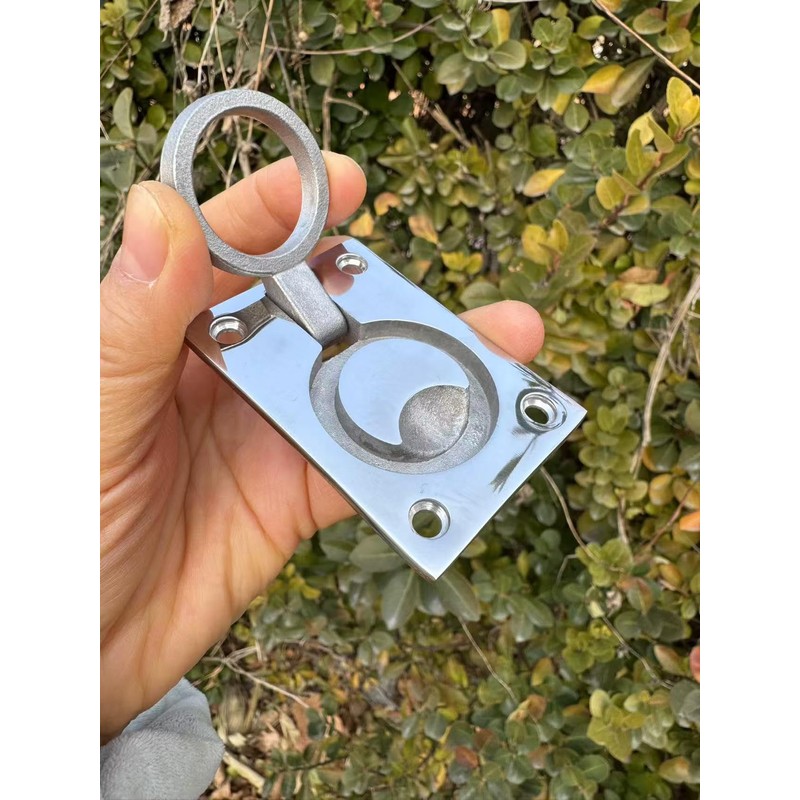 JY-MARINE Square Flush Pull Ring Handles,Recessed Boat Hatch Latch Cabinet