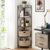 VECELO Corner Cabinet, Tall Storage Shelf, Bookshelf Display Shelves Rack
