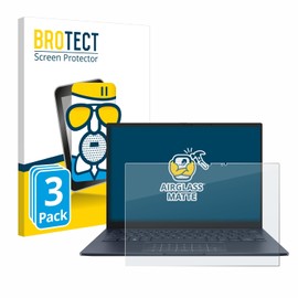 BROTECT Anti-Glare Protective Glass for ASUS ZenBook 14 OLED UX3405 (Pack of 3) Protective Film Tempered Glass Matt [Extremely Scratch-Resistant 9H, Anti-Reflection]