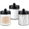 3 Pack Apothecary Jar Canisters Bathroom Vanity Organizer - Qtip