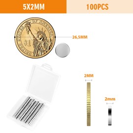 Wukong Round Strong Magnets 5mm X 2mm | 100 Pack, Mini Extra Strong Magnets, Neodymium Magnets for Whiteboards, Fridge, Crafts, Notice Board or Picture Magnet