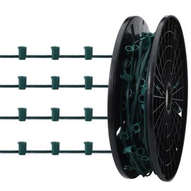 Copkim C7/E12 Christmas Light Sockets Set, UL Listed C7 Sockets C7 Christmas Light Spool C7 Light Stringer C7 Strand 12" Socket Spacing C7 Spool Wire for Patio Backyard Xmas Tree Roofline (250ft)