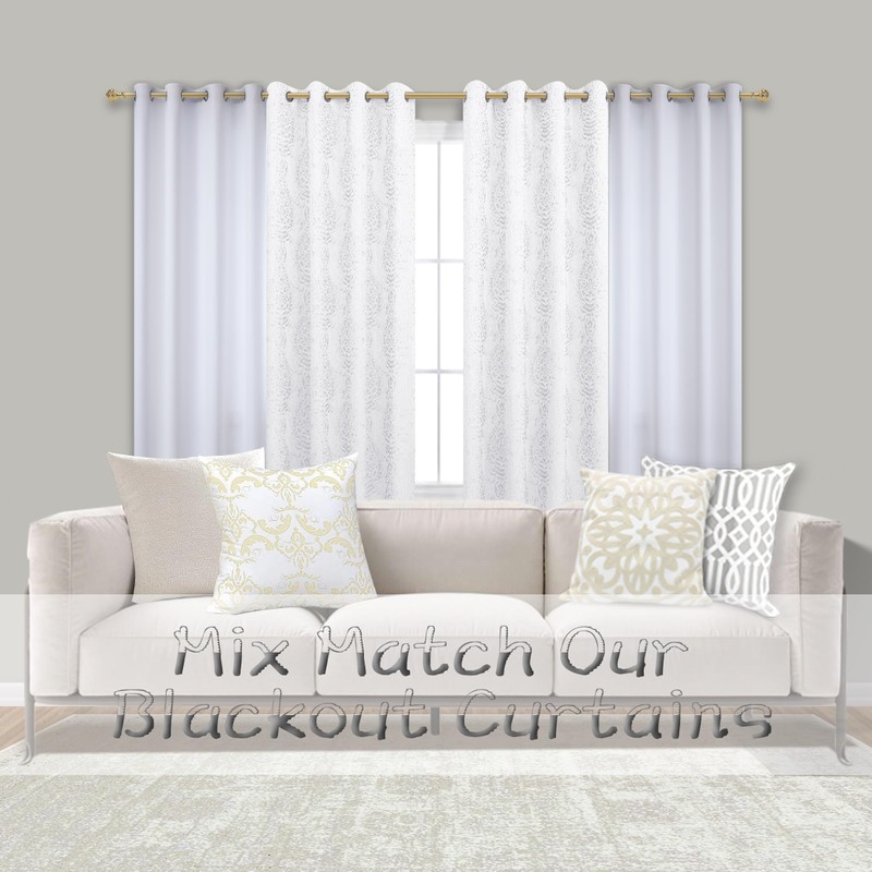 Mrs.Naturall - Cortinas blancas de 72 x 63 pulgadas de