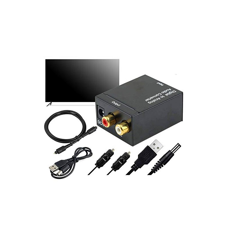 Tuperoymse Digital to Analog Audio Converter Optical Fiber Toslink Coaxial