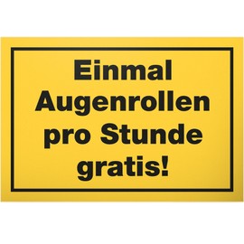 DankeDir! Eye Rolls Sign 30 x 20 cm Gift Idea Colleagues Friends Gift Party Decoration Birthday Gift Funny Saying Sign Office Boss Door Sign