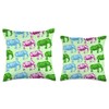 Africa Animal Artist Colorful Elephant Pattern Origami Throw Pillow