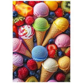 Jeaiciro 100 Piece Puzzles for Kids Ages 6-8 & 8-10, Delicious Ice Cream Jigsaw Puzzle, Educational Kids Puzzle, Large Piece Puzzles for Adults, Fun Family Activity 11 * 15in