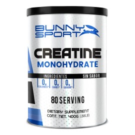 Suplemento Creatina Bunny 400 Grs 80 Ser Sabor Natural Polvo