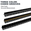 Kyuionty Engineer Scale Ruler 12 Inch, Solid Aluminum Laser-Etched Triangular