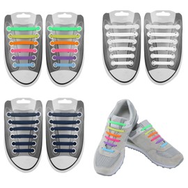 SUKYBUE Cordones Elásticos, 6 Pares de Agujetas Elásticas, Sin Ataduras para Zapatillas de Deporte, Impermeable y Cómodo