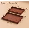 Danfoxer Bamboo Set of 2 Serving Tray with Handles,Large &