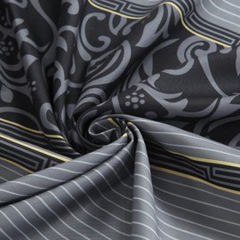 BESTRIPES Fabric Shower Curtain, 78 Inch Long Grey and Black Print Waterproof Shower Curtains for Bathroom, 72" W x 78" H