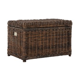 happimess HPM9002A Elijah 30" Wicker Storage Trunk, Collapsible for flat storage, Rattan-Sarang Buaya, Coastal for Office, Dorm Room-LivingRoom, Bedroom, Dining Room, Brown