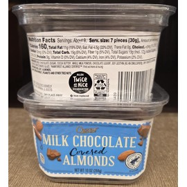 Choceur Milk Chocolate Covered Almonds 10oz 284g (Single Tub)