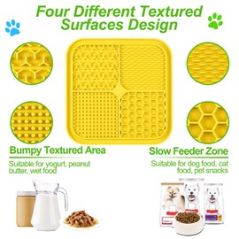 LUKITO 3PCS Lick Mat for Dogs and Cats With Suction Cups, Anxiety Relief, Peanut Butter Pad for Boredom Reducer, Enrichment Toy, Bathing and Grooming
