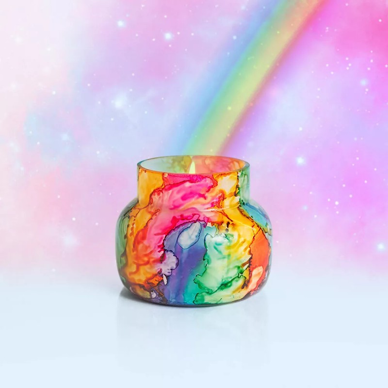 Capri Blue 8 Oz Rainbow Watercolor Volcano Petite Jar Candle