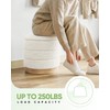 B FSOBEIIALEO Round Storage Ottoman with Tray, Folding Ottoman with