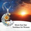 AOBOCO Sun and Moon Necklace for Women Sterling Silver Crescent