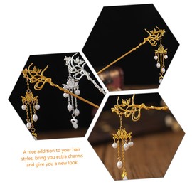 minkissy Sets Elegant Chinese Style Hair Stick Dangle Hair Pin Pearls Bun Stick for Women Pcs