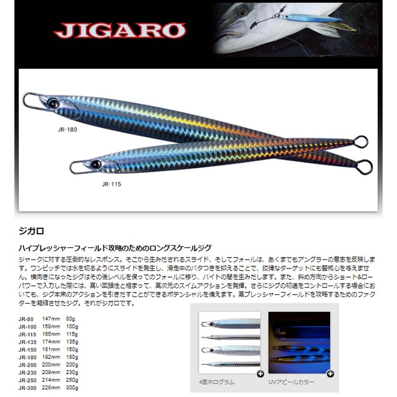 Palms H-116 JR-300 Metal Jig, Jigaro, 9.0 inches (228 mm),