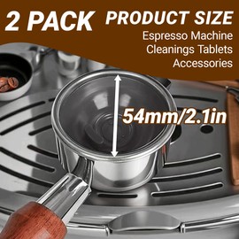 Srzllxfc 2-Pcs 54mm Backflush Discs for Espresso Machines, Silicone Blind Filters for Effective Espresso Machine Cleaning & Maintenance, Compatible with BES870XL/BES878BSS/BES880/BES840XL/BES810BSS